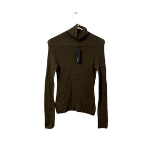 360 Sweater Women's Olive Green Turtleneck Long Sleeve Sweater Casual